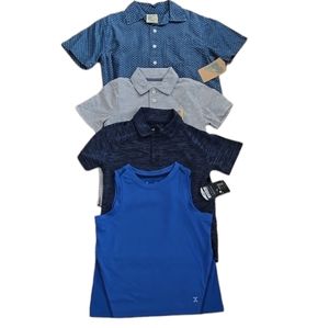 THEREABOUTS BOYS BUNDLE OF 4 SHIRTS:  1 BUTTON UP, 2 POLOS AND 1 TANK XXS